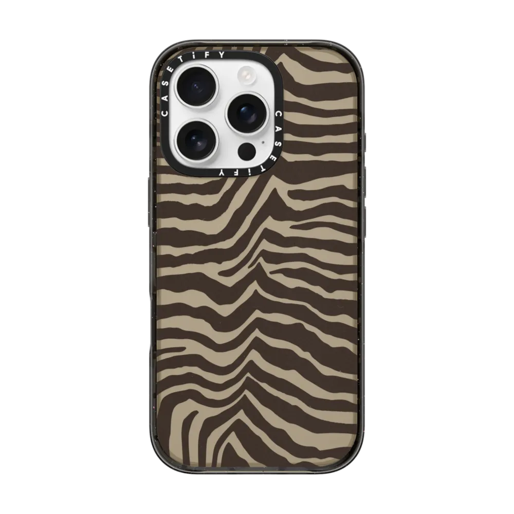 Impact iPhone 16 Pro Case - Zebra-Brown
