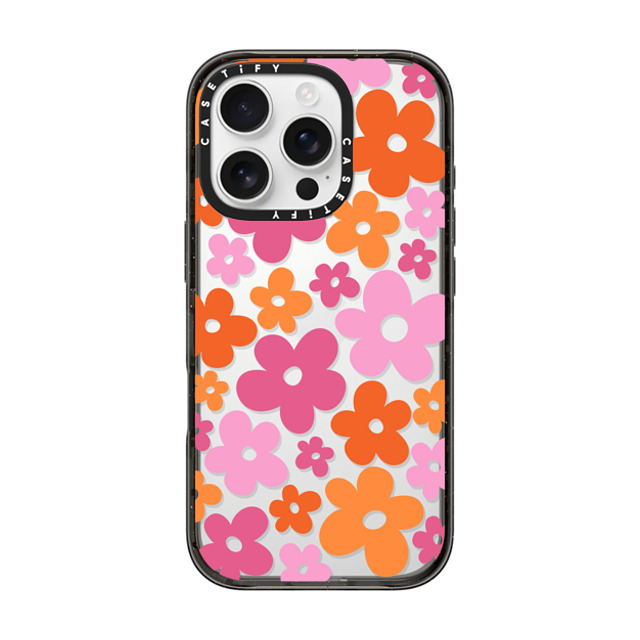 CASETiFY iPhone 16 Pro ケース ブラック インパクトケース Cottagecore Abstract Florals