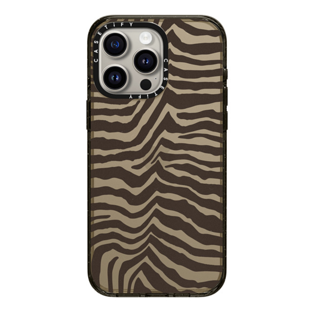 CASETiFY iPhone 15 Pro Max ケース ブラック インパクトケース Dark Academia Zebra-Brown