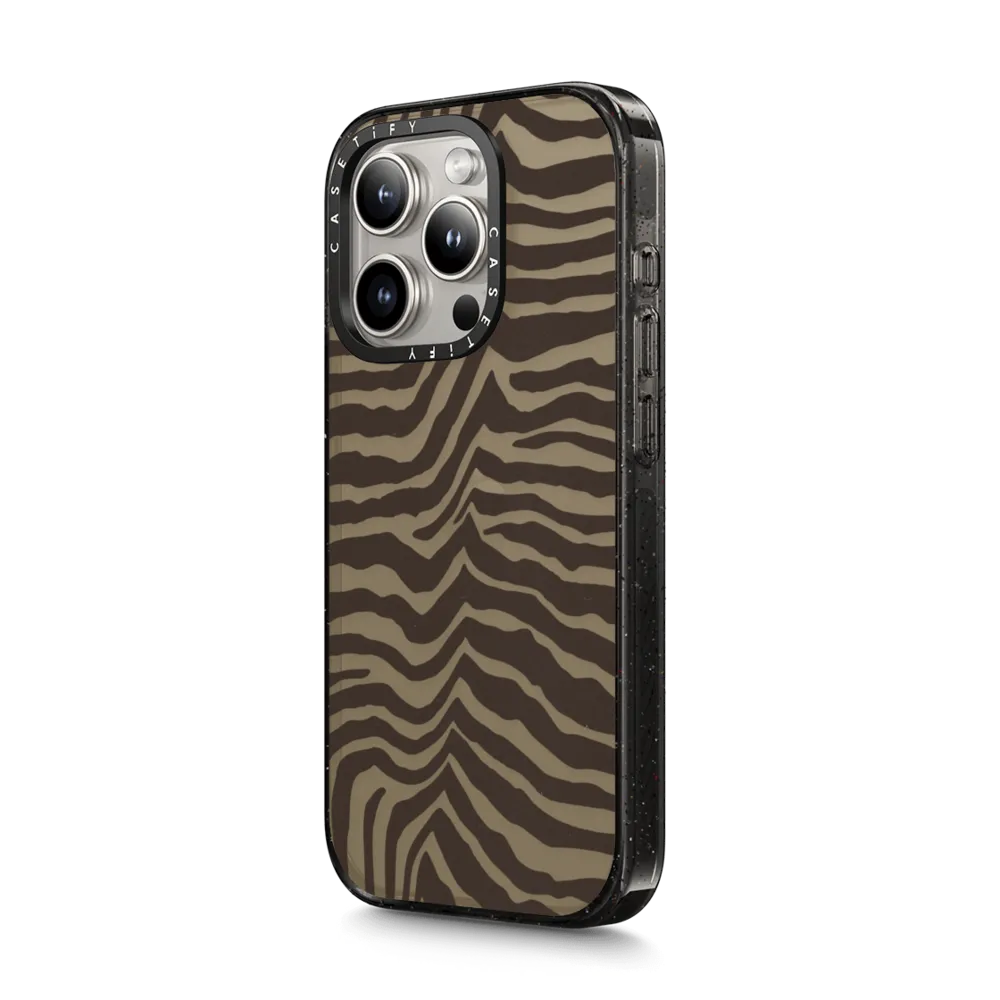 Impact iPhone 15 Pro Max Case - Zebra-Brown