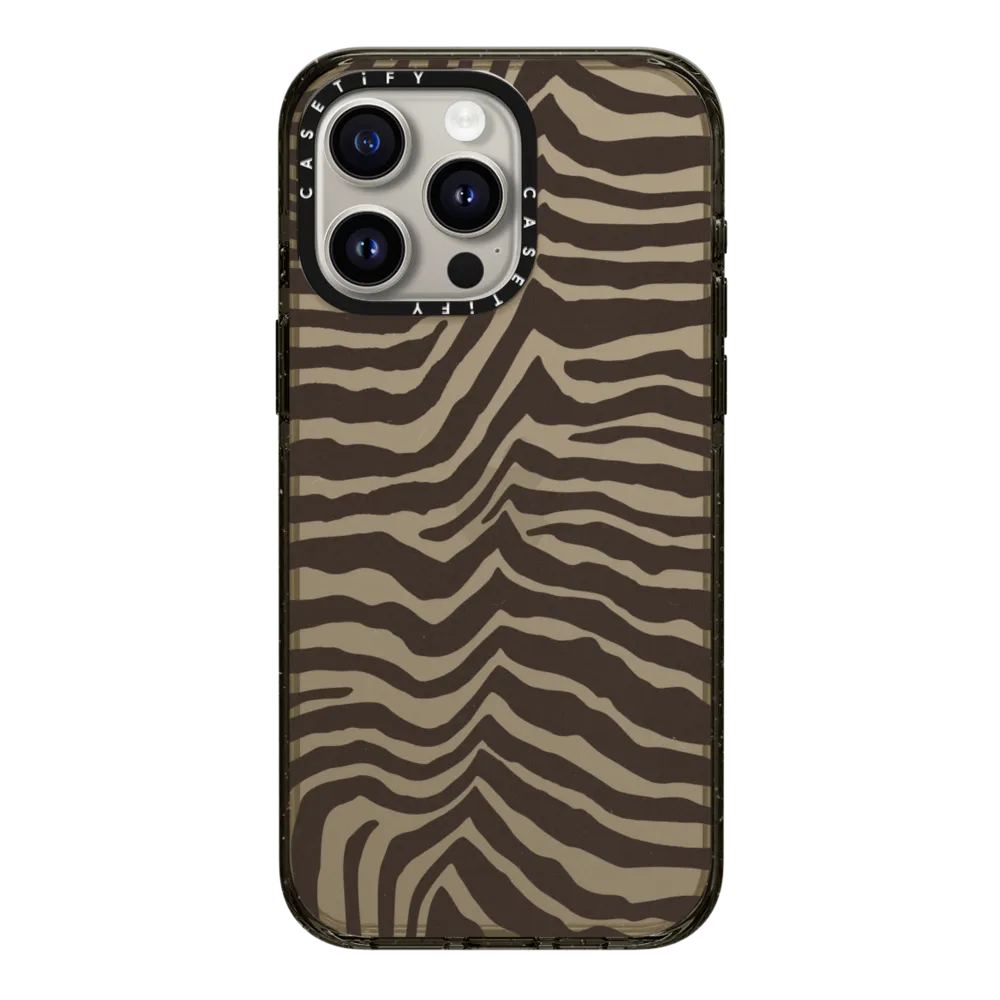 Impact iPhone 15 Pro Max Case - Zebra-Brown