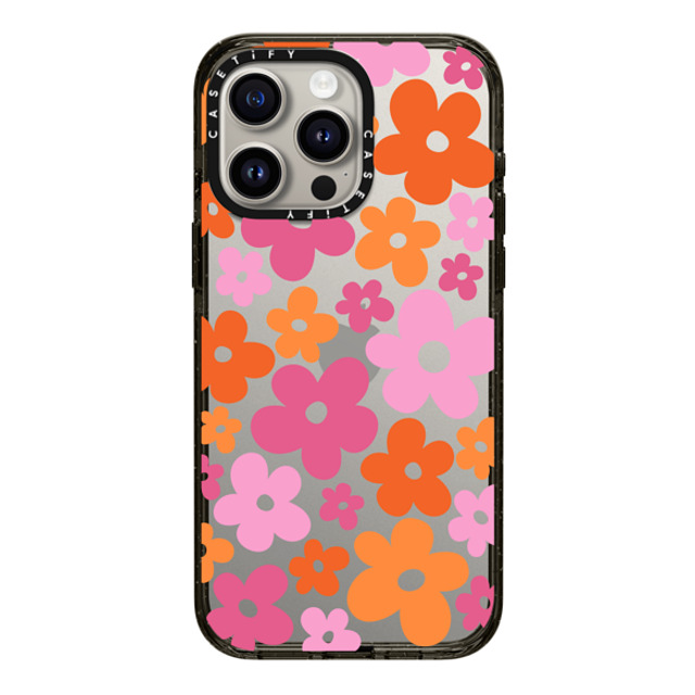 CASETiFY iPhone 15 Pro Max ケース ブラック インパクトケース Cottagecore Abstract Florals