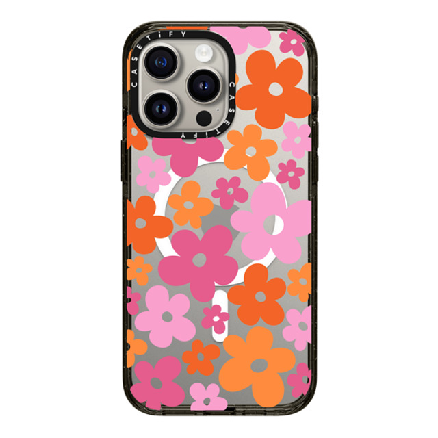 CASETiFY iPhone 15 Pro Max ケース ブラック インパクトケース MagSafe対応 Cottagecore Abstract Florals
