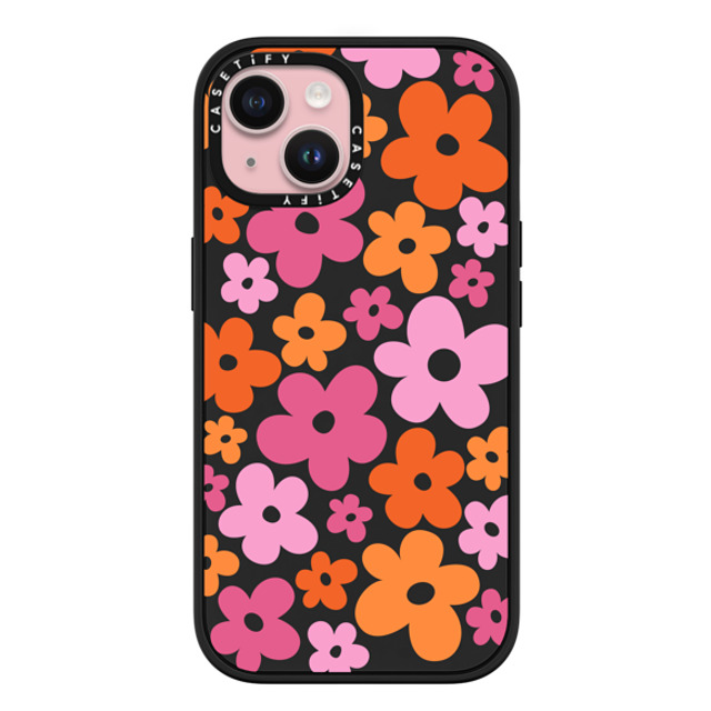 CASETiFY iPhone 15 ケース マットブラック インパクトケース MagSafe対応 Cottagecore Abstract Florals