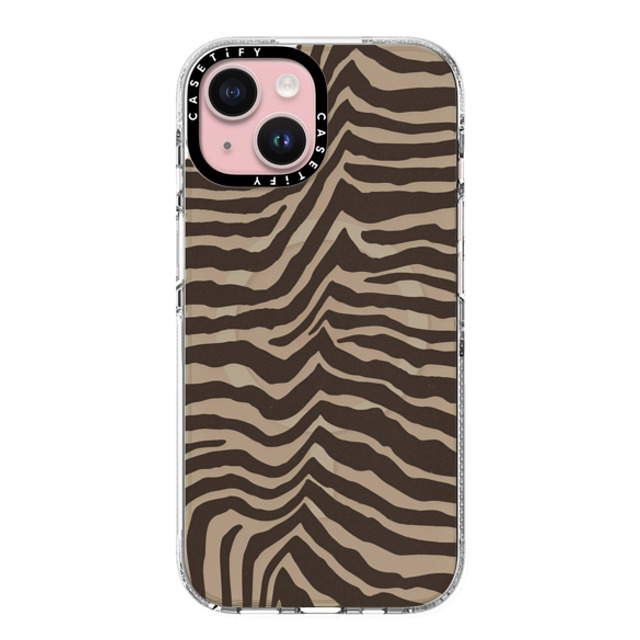 CASETiFY iPhone 15 ケース クリア クリア ケース MagSafe対応 Dark Academia Zebra-Brown