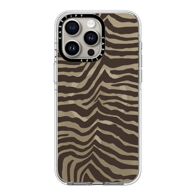 CASETiFY iPhone 15 Pro Max ケース クリア クリア ケース MagSafe対応 Dark Academia Zebra-Brown