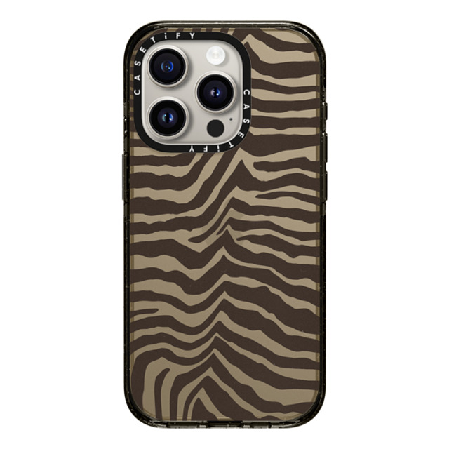 CASETiFY iPhone 15 Pro ケース ブラック インパクトケース Dark Academia Zebra-Brown