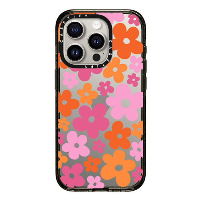 CASETiFY iPhone 15 Pro ケース ブラック インパクトケース Cottagecore Abstract Florals