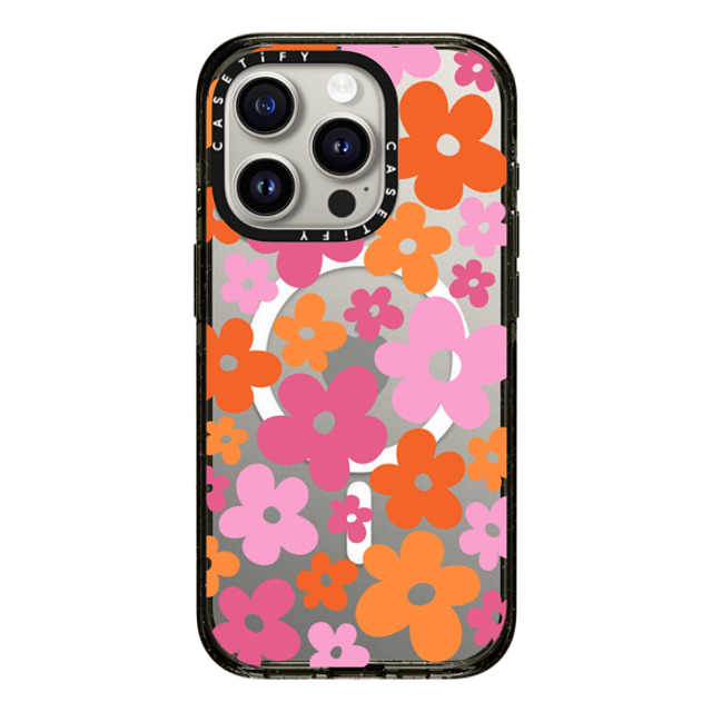 CASETiFY iPhone 15 Pro ケース ブラック インパクトケース MagSafe対応 Cottagecore Abstract Florals