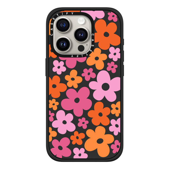 CASETiFY iPhone 15 Pro ケース マットブラック インパクトケース MagSafe対応 Cottagecore Abstract Florals