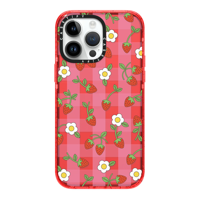 CASETiFY iPhone 14 Pro Max Case レッド Impact Case Cottagecore,Fruit,Strawberry Strawberry Plaid CASETiFY iPhone 14 Pro Max Case レッド Impact Case Cottagecore,Fruit,Strawberry Strawberry Plaid