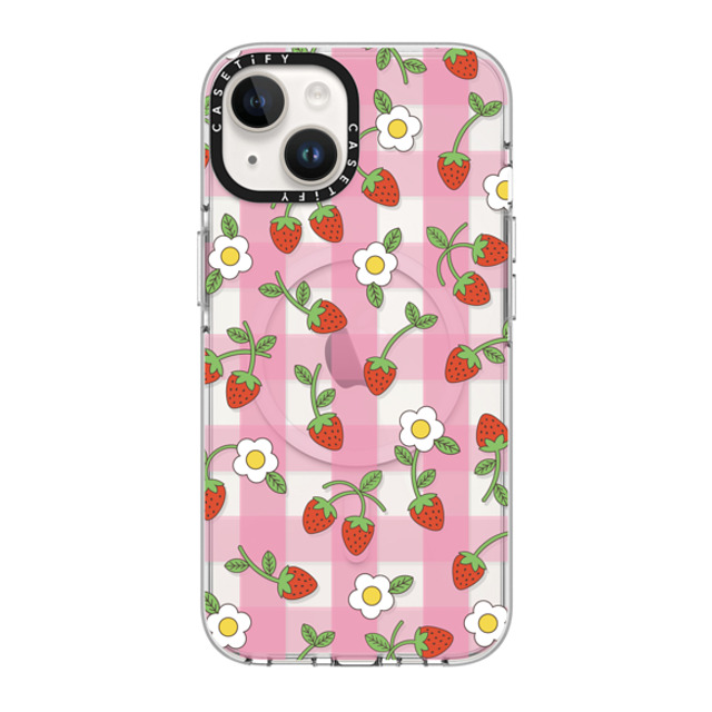 CASETiFY iPhone 14 Case Clear Clear Case MagSafe Compatible Cottagecore,Fruit,Strawberry Strawberry Plaid CASETiFY iPhone 14 Case Clear Clear Case MagSafe Compatible Cottagecore,Fruit,Strawberry Strawberry Plaid