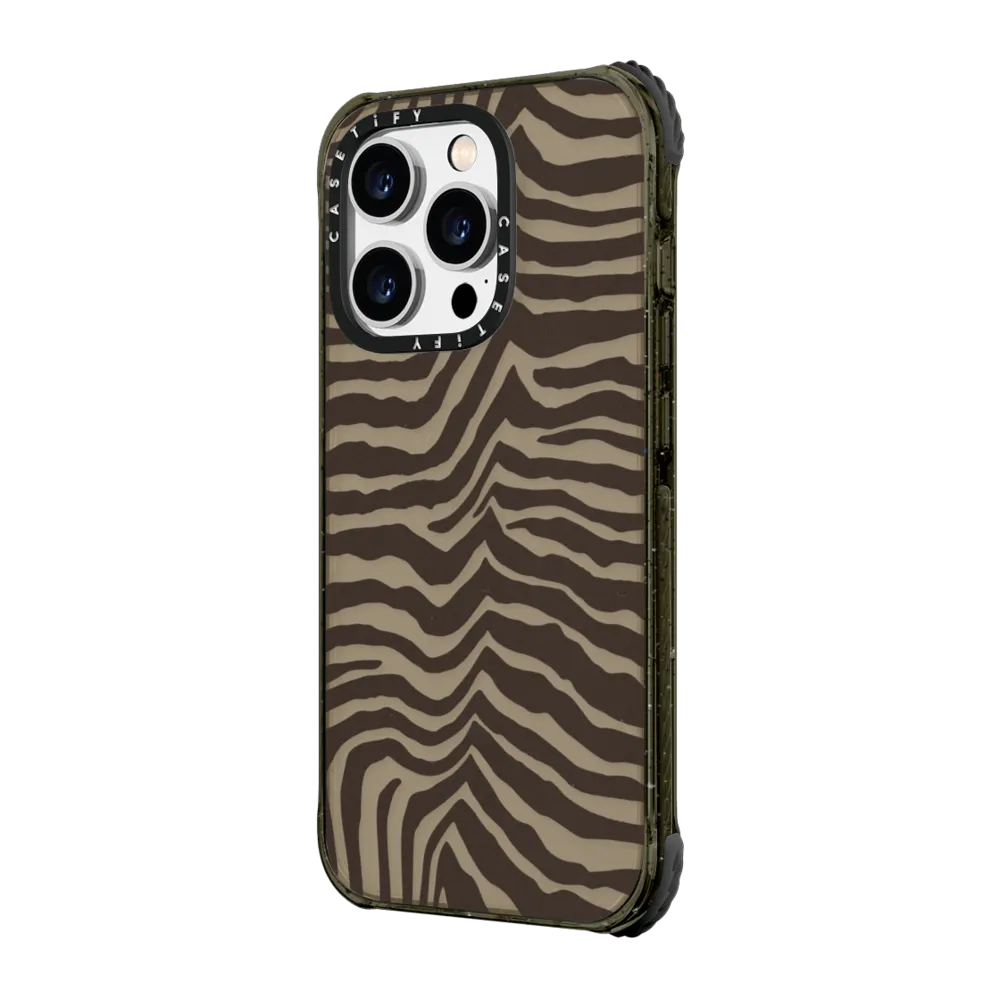 Ultra Impact iPhone 14 Pro Case - Zebra-Brown