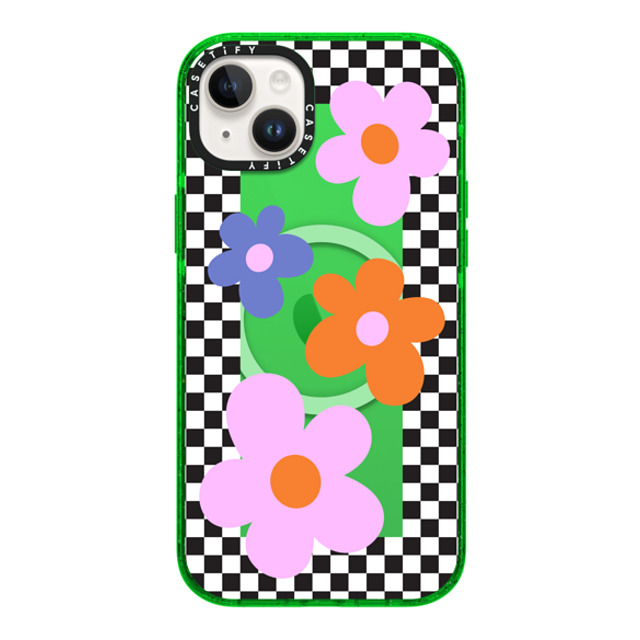 CASETiFY iPhone 14 Plus ケース グリーン インパクトケース MagSafe対応 Floral,Maximalism Floral,Maximalism Checkered Floral Frame Mother's Day CASETiFY iPhone 14 Plus ケース グリーン インパクトケース MagSafe対応 Floral,Maximalism Floral,Maximalism Checkered Floral Frame Mother's Day