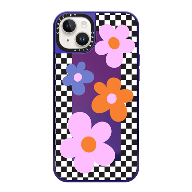 CASETiFY iPhone 14 Plus ケース Purple Disco on Purple ミラーケース MagSafe対応 Floral,Maximalism Floral,Maximalism Checkered Floral Frame Mother's Day CASETiFY iPhone 14 Plus ケース Purple Disco on Purple ミラーケース MagSafe対応 Floral,Maximalism Floral,Maximalism Checkered Floral Frame Mother's Day
