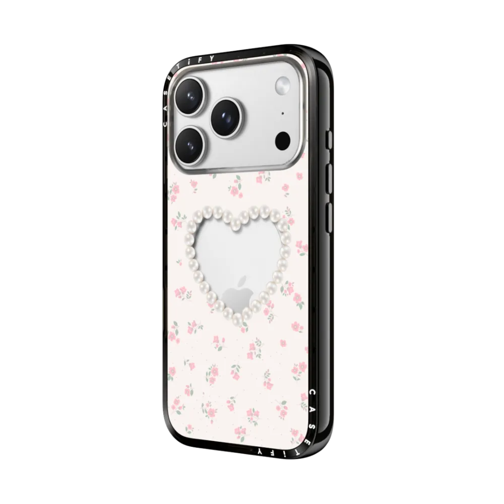 Compact iPhone 17 Pro Max Case MagSafe Compatible - Pearly Heart