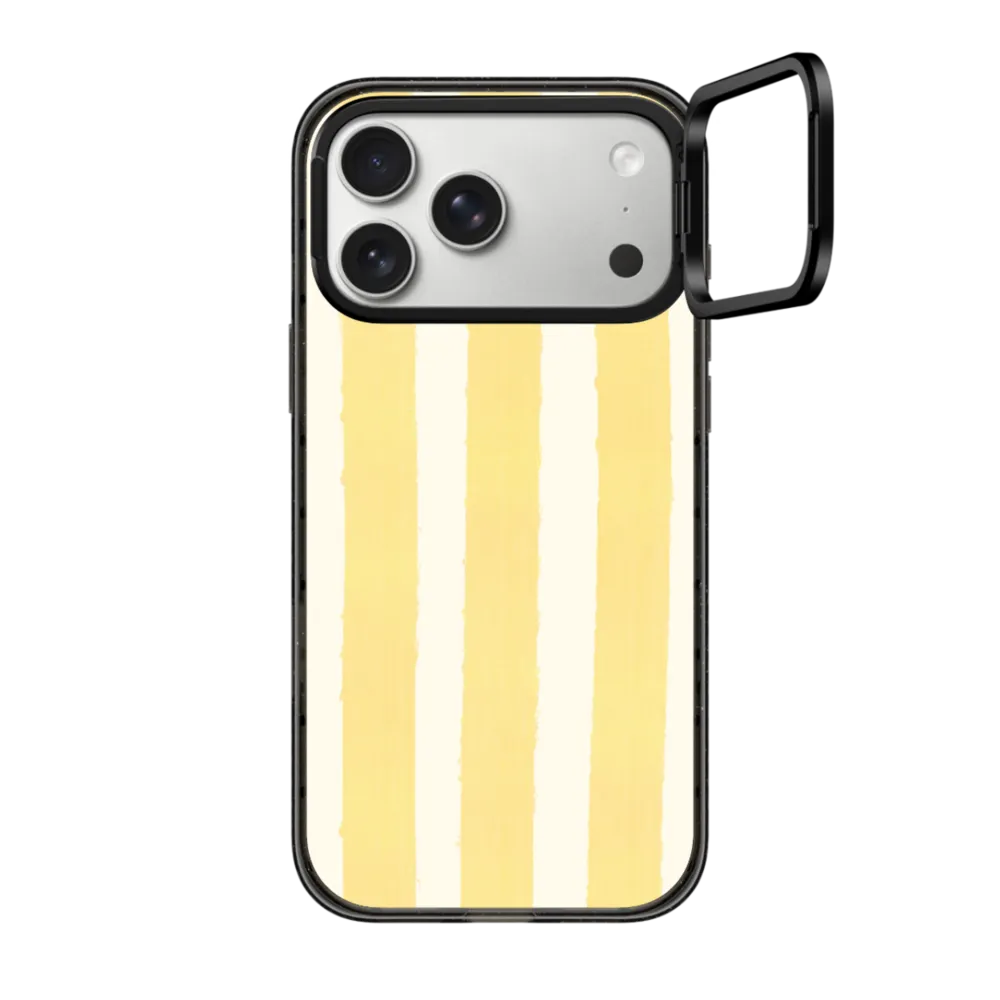 Impact Ring Stand iPhone 17 Pro Max Case MagSafe Compatible - Yellow Stripes