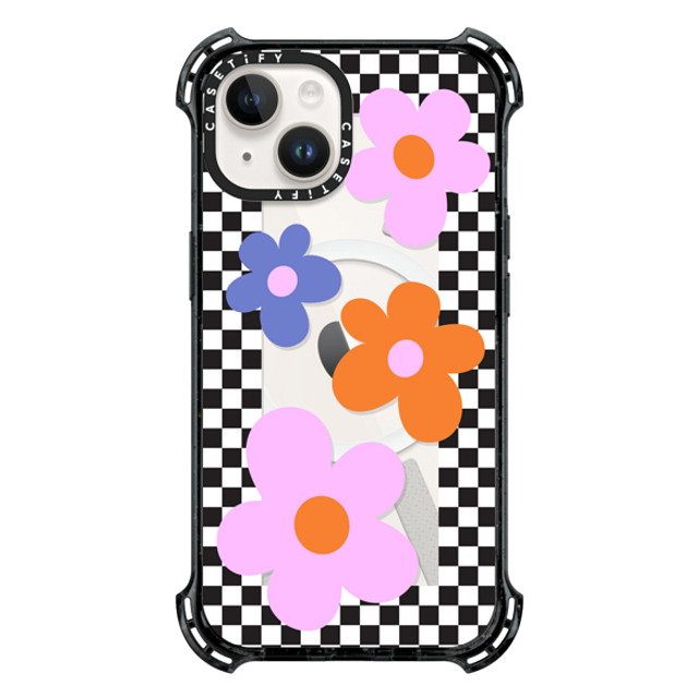 CASETiFY iPhone 14 ケース ブラック バウンスケース Floral,Maximalism Floral,Maximalism Checkered Floral Frame Back to School CASETiFY iPhone 14 ケース ブラック バウンスケース Floral,Maximalism Floral,Maximalism Checkered Floral Frame Back to School