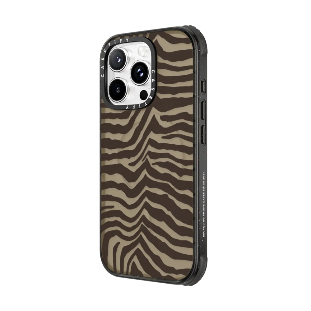 Ultra Impact iPhone 16 Pro Max Case MagSafe Compatible - Zebra-Brown