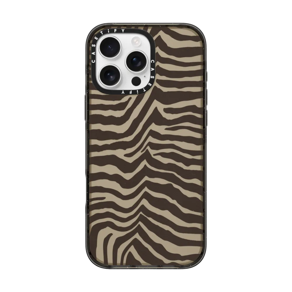 Impact iPhone 16 Pro Max Case - Zebra-Brown