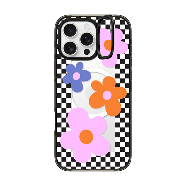 CASETiFY iPhone 16 Pro Max ケース ブラック インパクトリングスタンドケース MagSafe対応 Floral,Maximalism Floral,Maximalism Checkered Floral Frame Father's Day CASETiFY iPhone 16 Pro Max ケース ブラック インパクトリングスタンドケース MagSafe対応 Floral,Maximalism Floral,Maximalism Checkered Floral Frame Father's Day