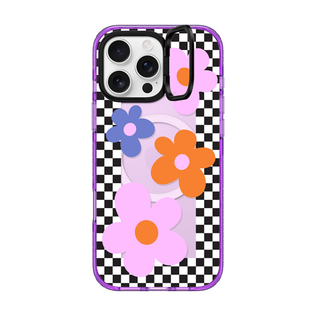 CASETiFY iPhone 16 Pro Max Case パープル インパクトリングスタンドケース MagSafe対応 Floral,Maximalism Floral,Maximalism Checkered Floral Frame Father's Day CASETiFY iPhone 16 Pro Max Case パープル インパクトリングスタンドケース MagSafe対応 Floral,Maximalism Floral,Maximalism Checkered Floral Frame Father's Day