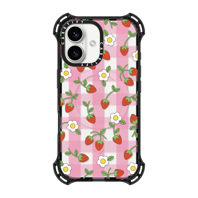 CASETiFY iPhone 16 Case Black バウンスケース Strawberry,Fruit Cottagecore,Strawberry,Fruit Strawberry Plaid Back to School CASETiFY iPhone 16 Case Black バウンスケース Strawberry,Fruit Cottagecore,Strawberry,Fruit Strawberry Plaid Back to School