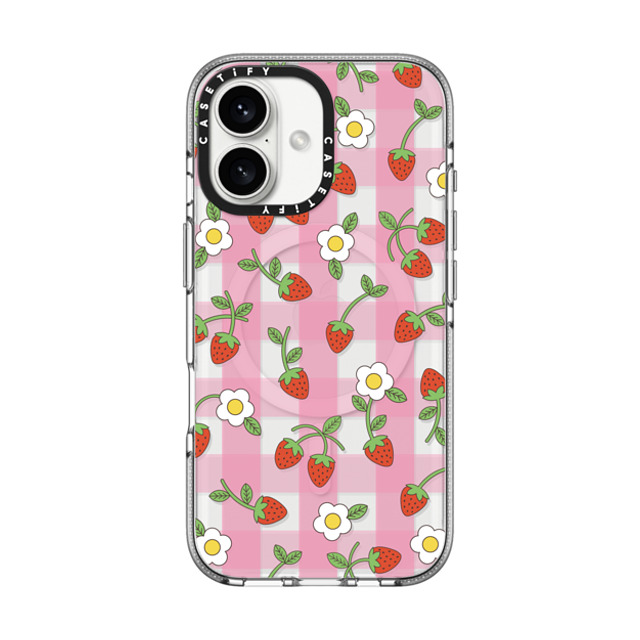 CASETiFY iPhone 16 Case Clear Clear Case MagSafe Compatible Cottagecore,Fruit,Strawberry Strawberry Plaid CASETiFY iPhone 16 Case Clear Clear Case MagSafe Compatible Cottagecore,Fruit,Strawberry Strawberry Plaid