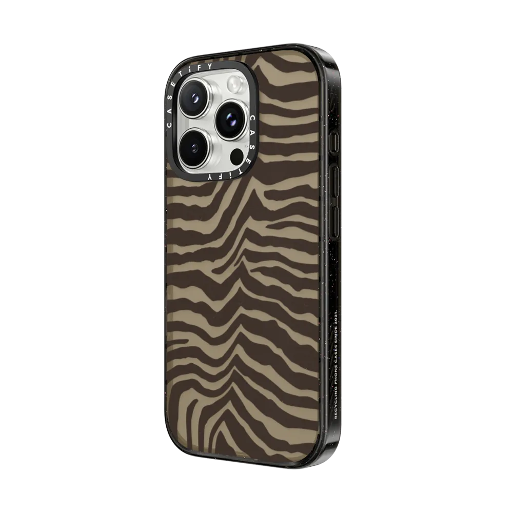 Impact iPhone 16 Pro Case - Zebra-Brown