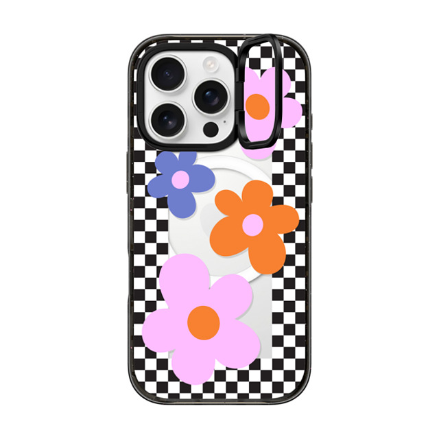 CASETiFY iPhone 16 Pro ケース ブラック インパクトリングスタンドケース MagSafe対応 Floral,Maximalism Floral,Maximalism Checkered Floral Frame Father's Day CASETiFY iPhone 16 Pro ケース ブラック インパクトリングスタンドケース MagSafe対応 Floral,Maximalism Floral,Maximalism Checkered Floral Frame Father's Day