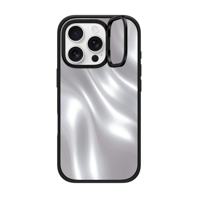 CASETiFY iPhone 16 Pro ケース マットブラック インパクトリングスタンドケース MagSafe対応 Abstract,Futurism SOFT METAL