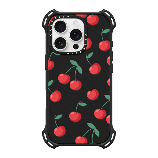 CASETiFY iPhone 16 Pro Case Matte Black バウンスケース Cherry,Food,Fruit,Cherry,Fruit,Pattern,Strawberry Cherries CASETiFY iPhone 16 Pro Case Matte Black バウンスケース Cherry,Food,Fruit,Cherry,Fruit,Pattern,Strawberry Cherries