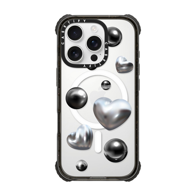 CASETiFY iPhone 16 Pro Case Black ウルトラ インパクトケース MagSafe 対応 Futurism,Monochrome Chrome Love CASETiFY iPhone 16 Pro Case Black ウルトラ インパクトケース MagSafe 対応 Futurism,Monochrome Chrome Love