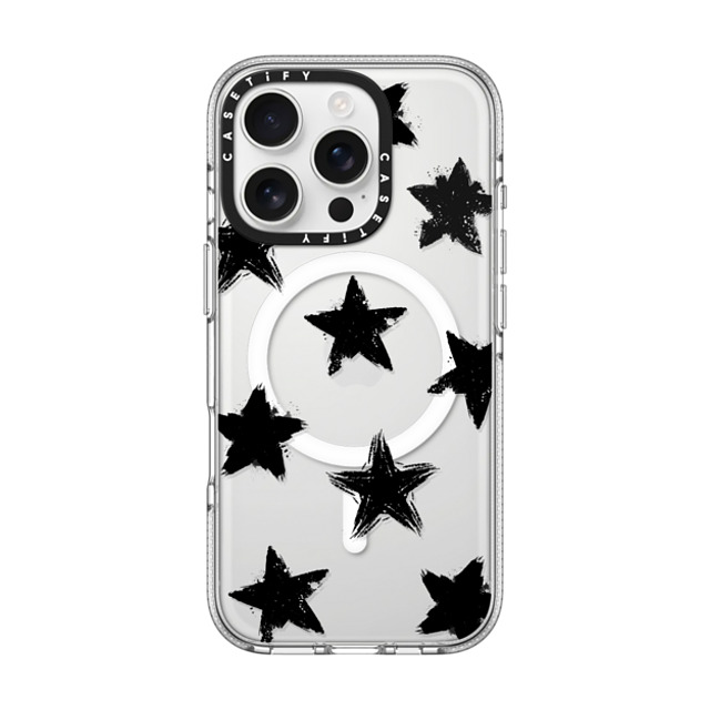 CASETiFY iPhone 16 Pro ケース クリア クリア ケース MagSafe対応 Monochrome,Pattern Star Marks