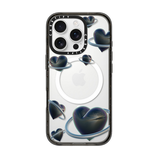 CASETiFY iPhone 16 Pro ケース ブラック インパクトケース MagSafe対応 Heart Universe Case casetify_artist