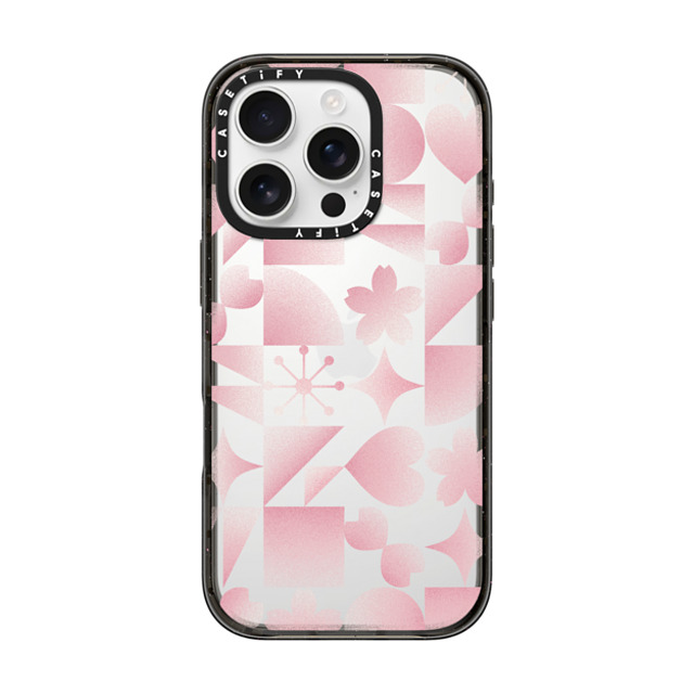 CASETiFY iPhone 16 Pro ケース ブラック インパクトケース Pink Geometric Sakura casetify_artist Mother's Day CASETiFY iPhone 16 Pro ケース ブラック インパクトケース Pink Geometric Sakura casetify_artist Mother's Day