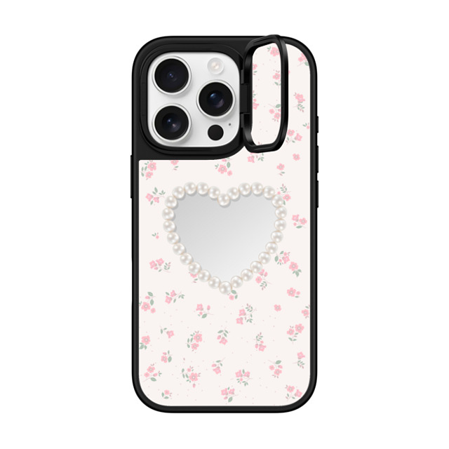 CASETiFY iPhone 16 Pro Case Silver on Black ミラー リングスタンドケース MagSafe対応 Floral,Heart Heart,Floral,Heart,Cottagecore Pearly Heart Mother's Day CASETiFY iPhone 16 Pro Case Silver on Black ミラー リングスタンドケース MagSafe対応 Floral,Heart Heart,Floral,Heart,Cottagecore Pearly Heart Mother's Day