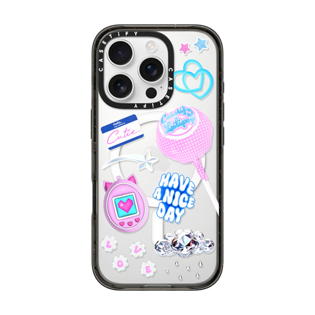 CASETiFY iPhone 16 Pro ケース ブラック インパクトケース MagSafe対応 Y2K Y2K Collage