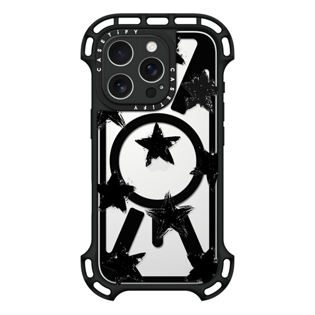 CASETiFY iPhone 16 Pro ケース ブラック ウルトラ バウンスケース MagSafe対応 Star,Pattern Star,Monochrome,Pattern Star Marks Mother's Day CASETiFY iPhone 16 Pro ケース ブラック ウルトラ バウンスケース MagSafe対応 Star,Pattern Star,Monochrome,Pattern Star Marks Mother's Day