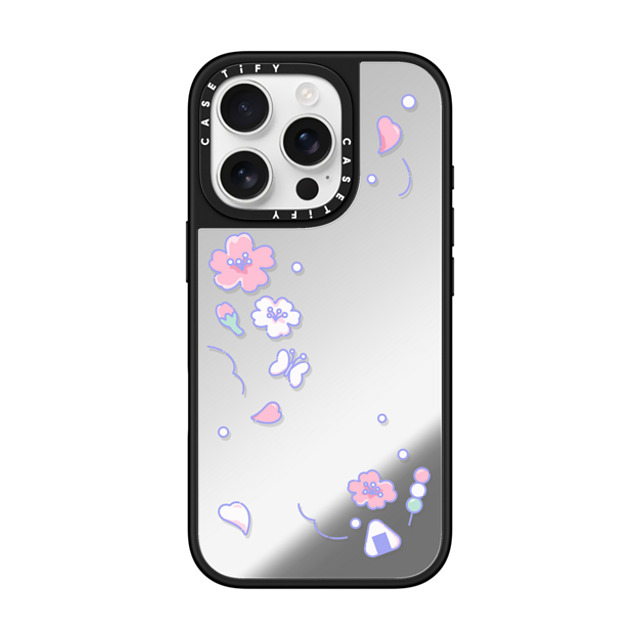 CASETiFY iPhone 16 Pro Case Silver on Black ミラーケース MagSafe対応 Anime Sakura Point casetify_artist Mother's Day CASETiFY iPhone 16 Pro Case Silver on Black ミラーケース MagSafe対応 Anime Sakura Point casetify_artist Mother's Day