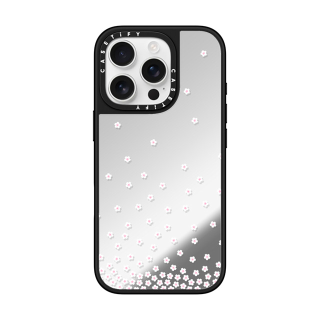 CASETiFY iPhone 16 Pro ケース Silver on Black ミラーケース MagSafe対応 Sakura Rain casetify_artist Back to School CASETiFY iPhone 16 Pro ケース Silver on Black ミラーケース MagSafe対応 Sakura Rain casetify_artist Back to School