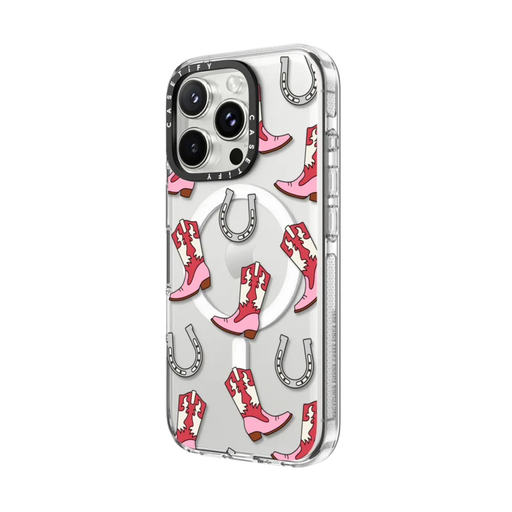 Clear iPhone 16 Pro Max Case MagSafe Compatible - Cowgirl Medley