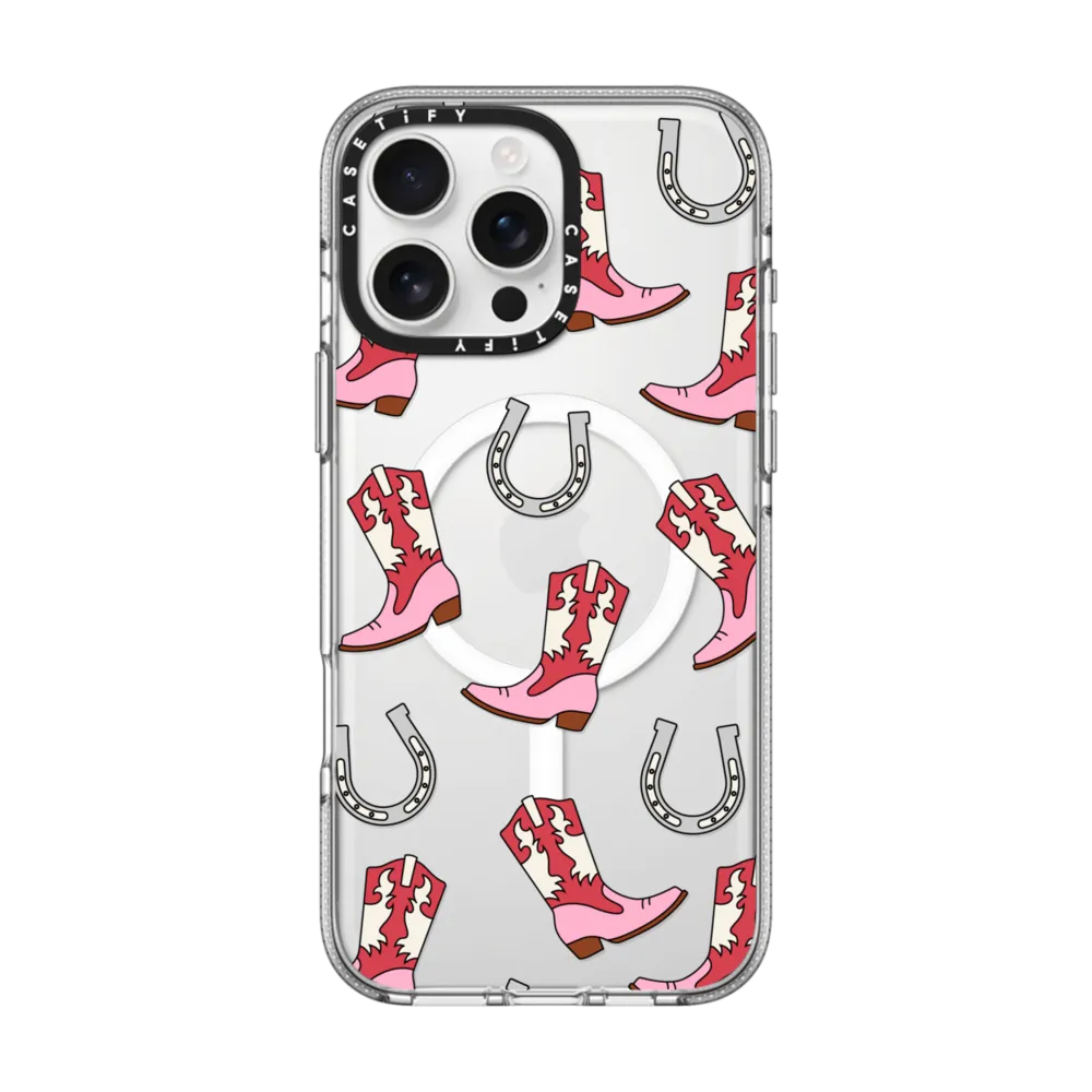 Clear iPhone 16 Pro Max Case MagSafe Compatible - Cowgirl Medley