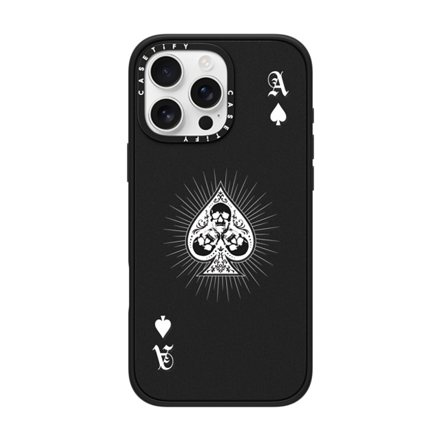 CASETiFY iPhone 16 Pro Max Case マットブラック インパクトケース MagSafe対応 Hype Hype Ace of Spades - White Mother's Day CASETiFY iPhone 16 Pro Max Case マットブラック インパクトケース MagSafe対応 Hype Hype Ace of Spades - White Mother's Day