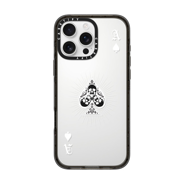 CASETiFY iPhone 16 Pro Max Case ブラック インパクトケース Hype Hype Ace of Spades - White Mother's Day CASETiFY iPhone 16 Pro Max Case ブラック インパクトケース Hype Hype Ace of Spades - White Mother's Day