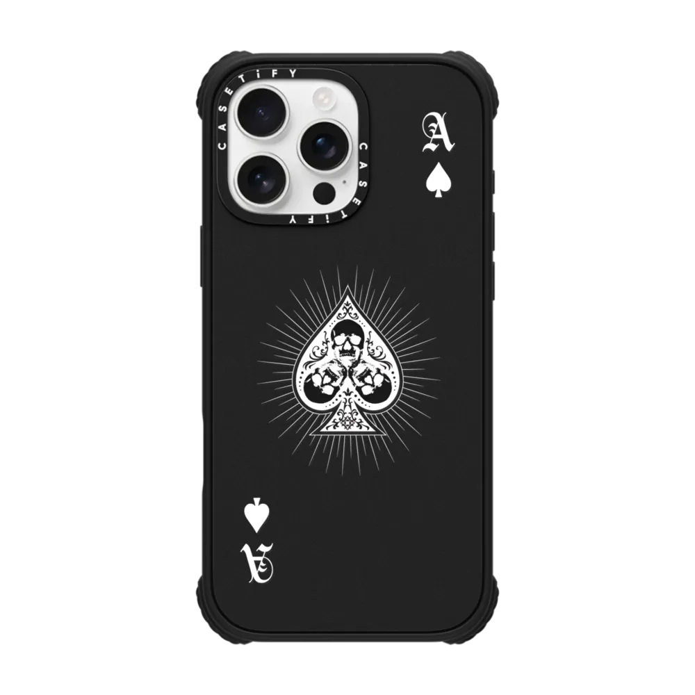 Ultra Impact iPhone 16 Pro Max Case MagSafe Compatible - Ace of Spades - White
