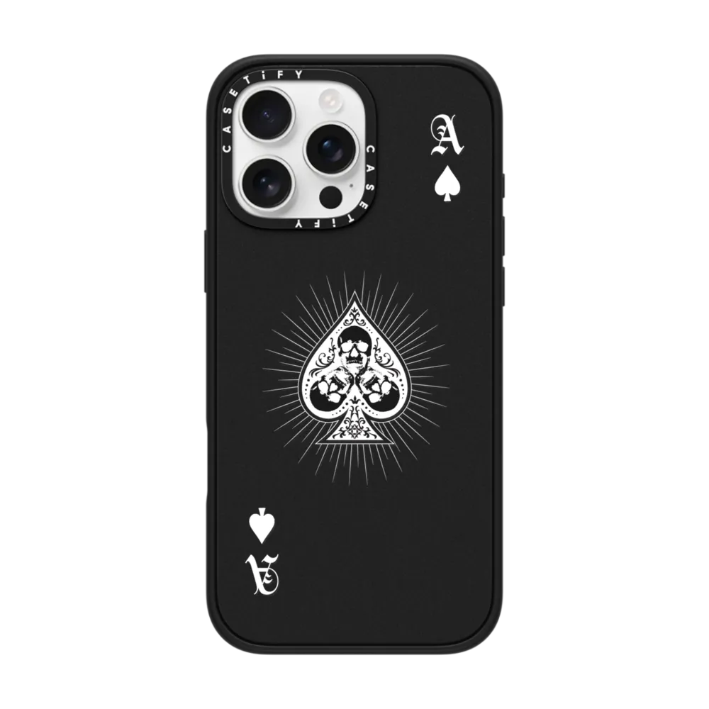 Impact iPhone 16 Pro Max Case MagSafe Compatible - Ace of Spades - White