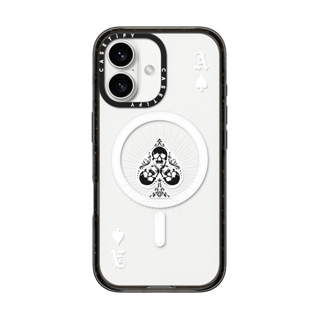 CASETiFY iPhone 16 ケース ブラック インパクトケース MagSafe対応 Hype Hype Ace of Spades - White Father's Day CASETiFY iPhone 16 ケース ブラック インパクトケース MagSafe対応 Hype Hype Ace of Spades - White Father's Day