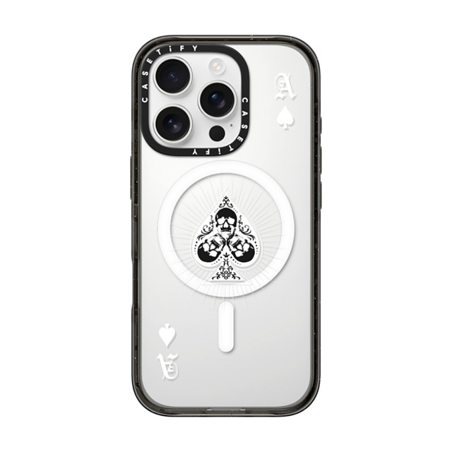 CASETiFY iPhone 16 Pro ケース ブラック インパクトケース MagSafe対応 Hype Hype Ace of Spades - White Father's Day CASETiFY iPhone 16 Pro ケース ブラック インパクトケース MagSafe対応 Hype Hype Ace of Spades - White Father's Day
