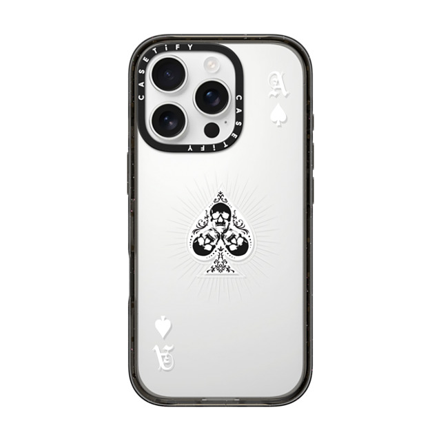 CASETiFY iPhone 16 Pro Case ブラック インパクトケース Hype Hype Ace of Spades - White Mother's Day CASETiFY iPhone 16 Pro Case ブラック インパクトケース Hype Hype Ace of Spades - White Mother's Day